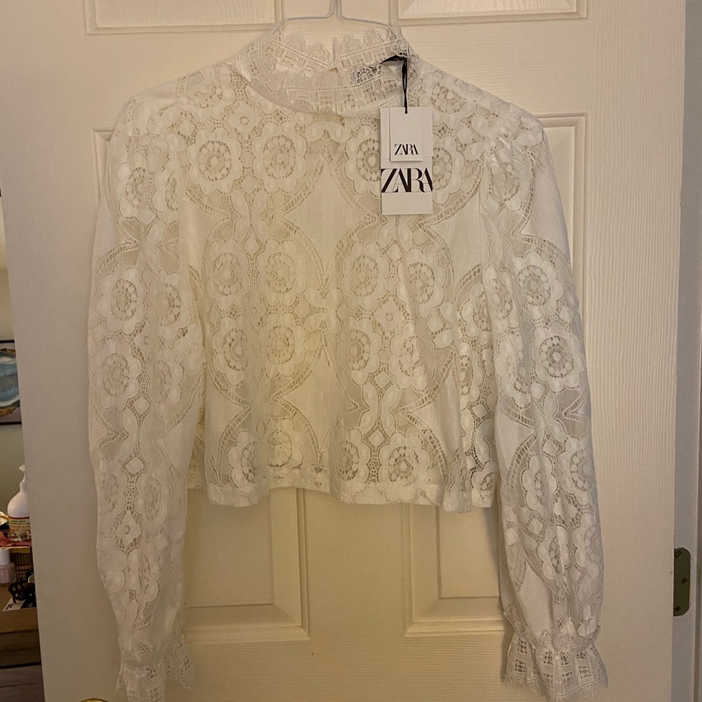 Zara Lace Crop Blouse